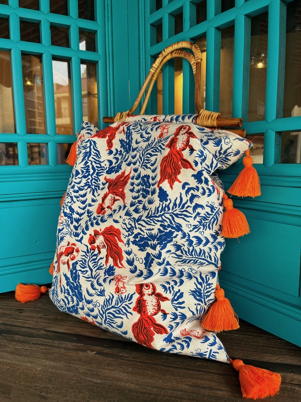 Vivid Goldfish Printed Tote Bag