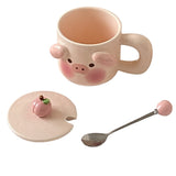 Cute Piggy Coffee Cups,13.5 Oz(Pink, 1 Piece)