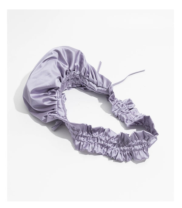 Purple color dumpling pleated satin shoulder bag