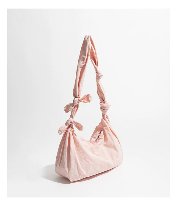 Soft Nylon Bow Knot Dumpling Bag