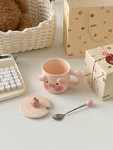 Cute Piggy Coffee Cups,13.5 Oz(Pink, 1 Piece)