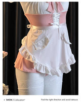 Lace Detailed Cosplay Maid Costume with Choker -Maid outfit